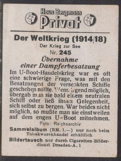 11306 Alemanha Figurinha 1ª Guerra Mundial Navio Guerra vinham em maços de cigarro - comprar online