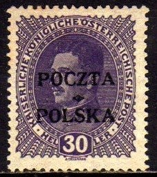 11853 Polônia 83 Selo Da Áustria Sobrecarga Cracóvia Nn