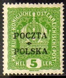 11856 Polônia 75 Selo Da Áustria Sobrecarga Cracóvia Nn