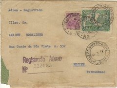 17103 Brasil Envelope Aéreo Registrado de CE P/ Recife PE