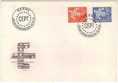 17387 Suíça Envelope Fdc Tema Europa Logotipo 1961