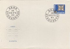 17391 Suíça Envelope Fdc Tema Europa Logotipo 1963