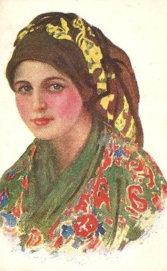 16721 Cartão Postal Antigo Pintura Asturiana