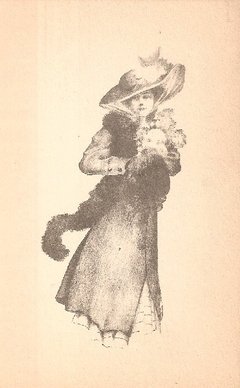 16855 Cartão Postal Antigo Mulher Chapéu Flores