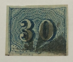 Brasil Nº 20 Numeral 30 réis azul com certificado U.