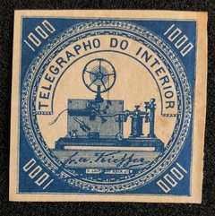 Brasil telégrafo (T-6a) 1000 réis azul NN