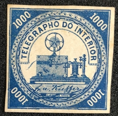 Brasil telégrafo (T-10) 1000 réis azul NN