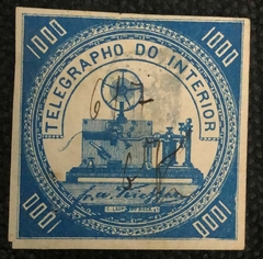 Brasil telegrafo T-06a 1000 réis azul U
