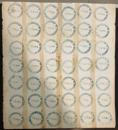 Brasil Telegrafo T-03 Folha praticamente completa, 42 selos todos com carimbo no verso a peça apresenta algumas variedades U - comprar online