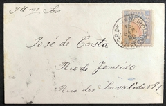 Brasil (79OFI) Carta do Rio de Janeiro de 15 de setembro de 1892 para a mesma cidade. Selo tintureiro com a variedade Quadro invertido.