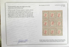 Brasil (79Q) Bloco de 9 selos Tintureiro, ultramar e vermelho dt. 13, com selo do meio em tete-beche sem risco no rosto. Com certificado N - comprar online