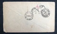 Brasil Envelope circulado de São Paulo, 25 de Janeiro de 1892 para California via Rio de Janeiro em 27 de janeiro. Entrada por New York em 29 de fevereiro e chegada ao destino em 5 de março. Porteado com par do tintureiro. - comprar online