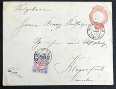Brasil envelope circulado de Petrópolis (RJ), 18 abril de 1893 via Rio de Janeiro para Klagenfurt (Austria). Chegada em 15 de maio de 1893.