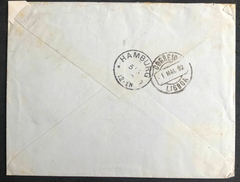 Brasil envelope circulado do Pará, 17 de agosto de 1892 para Hamburgo (Alemanha) via Lisboa 1 de maio e chegada ao destino em 5 de maio. Dois selos tintureiros não obliterados por serem desnecessários ao porte. - comprar online