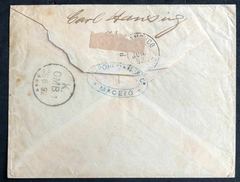 Brasil envelope circulado de Jaraguá (AL), 6 de junho de 1892 via Pernambuco 7 junho e lisboa para Copenhagen (Dinamarca). Chegando ao destino em 26 de junho de 1892. - comprar online