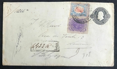 Brasil envelope Rio de Janeiro, registrada com A.R. de 13 abril de 1892 para Louvain (Bélgica), com chegada em 7 de maio.