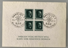 12161 Alemanha Reich BL 9 Hitler com carimbo comemorativo