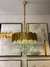 Lustre Pendente Moderno Redondo Estrutura Dourada com Cristais Ø52cm - comprar online