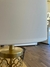 Abajur em Metal na Cor Dourado Fosco com cúpula em Tecido Branco 54cm - loja online