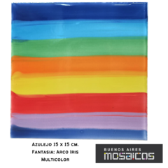 Azulejos 15 X 15 Fantasía: ARCO IRIS (líneas Gruesas) - tienda online
