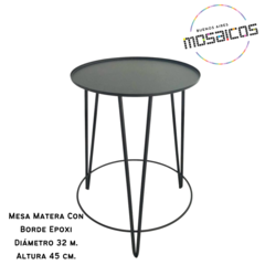Mesa Matera c/ Borde 50 x 38 cm. Terminación Epoxi. - comprar online