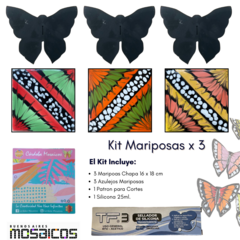 Kit 3 Mariposas + 3 Azulejos + Silicona + Patron