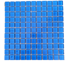 Venecitas Crystal Azul Vidrio 2,5 x 2,5 cm. Planchas de 30 x 30 cm. CM35