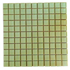 Venecitas Crystal Verde Agua Vidrio 2,5 x 2,5 cm. Planchas de 30 x 30 cm. CM41