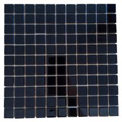 Venecitas Crystal Negro Vidrio 2,5 x 2,5 cm. Planchas de 30 x 30 cm. CM50