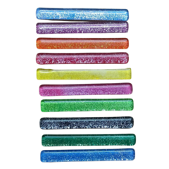 Vitro Color Con Glitter - Palitos 1 x 7 cm x 10 unidades - Vidrio