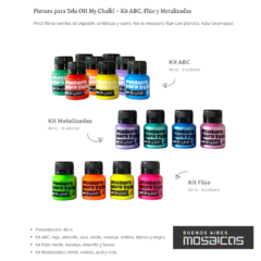 Pintura para Tela Oh My Chalk! Kit Fluo 4 potes x 40 cc. - tienda online