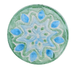 Pieza Ceramica Medallon 10 cm. Artesanal - Buenos Aires Mosaicos