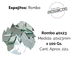 Espejitos Rombo 40x23 mm x 100 gs -