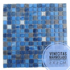 Venecitas Edic. Limitada: Marmolado Mix Celeste Opal 2 x 2 cm. GA52-2