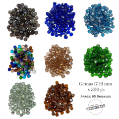 Gemas De Vidrio De Colores Traslucidas X 500 Gs 17-19 Mm