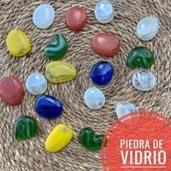 Gemones De Vidrio Colores Surtidos 20-30 Mm X 340 Gs.19u. Modelo Piedra