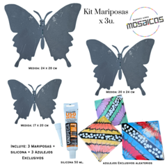 Kit Mariposa c/ Antenas x3u. Incluye: 3 chapas + 3 Azulejos + Silicona - comprar online