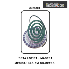 Porta Espiral con Base Madera circular 13 cm diametro - comprar online