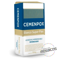 Adhesivo Cemenpox Super Flex BLANCO x 30 Kilos. Pegamento
