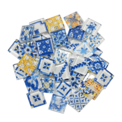 Venecitas Vidrio 1,6 x 1,6 cm x 100 gs- Portugal Azul - 3 mm de Espesor