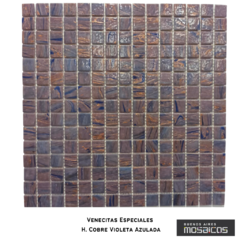 Venecitas Especiales: Violeta Opal Azulada Hilo de cobre - Buenos Aires Mosaicos