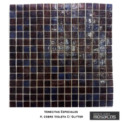 Venecitas Especiales: Violeta c/ glitter H. Cobre