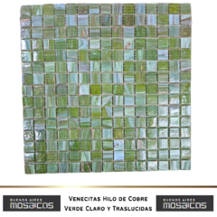 Venecitas Edic. Limitada Verde Claro y Traslucidas H. de Cobre 2 x 2 cm - - comprar online