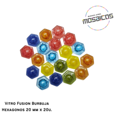 Vitro Fusion: Hexagonos 20mm x 20u. Surtidos.