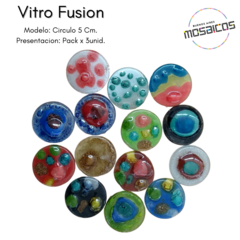 Vitro Fusion C/ Burbuja: Circulo x 5 cm. Pack x 3 unidades. - Vidrio