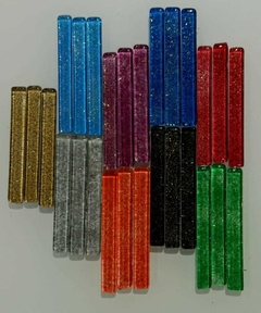 Vitro Color Con Glitter - Palitos 1 x 7 cm x 10 unidades - Vidrio - tienda online