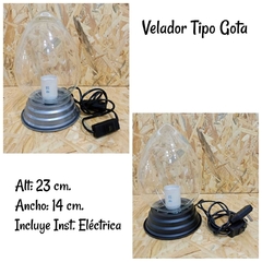 Luminarias Tipo Gota Globo + Base Velador Dorada. - comprar online