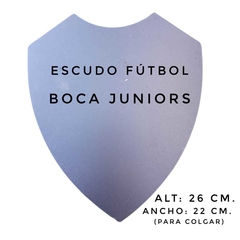 Cartel Escudo de Futbol: Boca Juniors 26 x 22 cm.