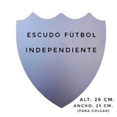 Cartel Escudo de Futbol: Independiente 26 x 25 cm.