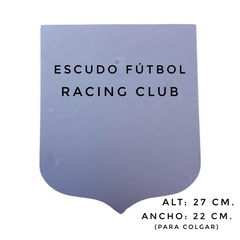 Cartel Escudo de Futbol: Racing Club 27 x 22 cm.